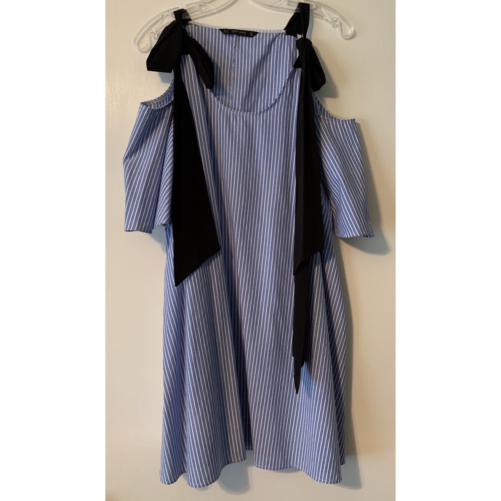 Zara Striped Open Shoulder Dress